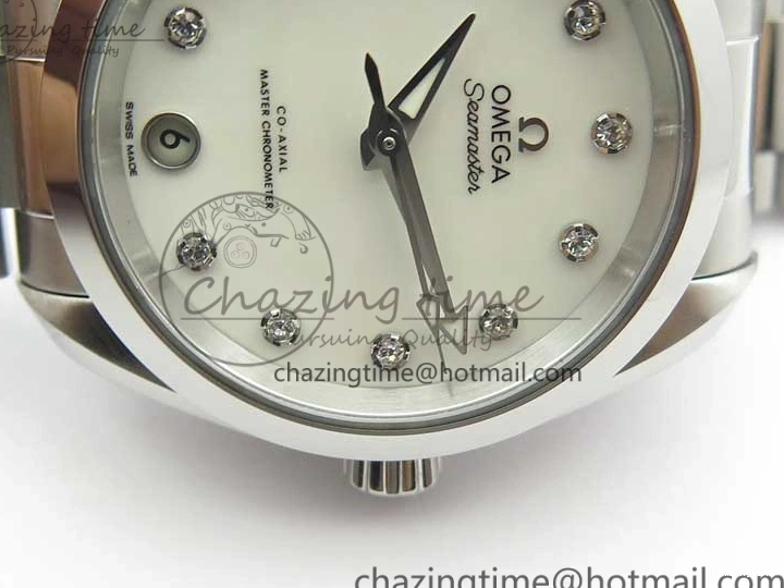 0512 Flexible Aqua Terra 150M 34mm Ladies SS VSF 1:1 Best Edition White MOP Dial Diamonds Markers on SS Bracelet A 7930
